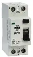 WRDS80/2: Circuit Breaker, Wylex - WRDS Series RCDs, 240 V, 80 A, 2 Pole