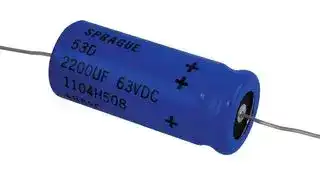 53D222G063HL6: ALUMINUM ELECTROLYTIC CAPACITOR 2200UF, 63V, 10%, AXIAL