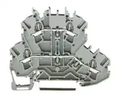 2002-2201: DIN Rail Mount Terminal Block, 4 Ways, 22 AWG, 12 AWG, 4 mm², Clamp, 24 A