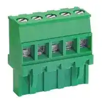 MC000144: Pluggable Terminal Block, 5 mm, 2 Ways, 24AWG to 12AWG, Screw, 16 A
