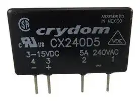 CX240D5: Solid State Relay, CX Series, SIP, SPST-NO, 5 A, 280 Vrms, PCB, Through Hole, Zero Crossing