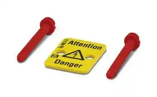 0805357: Terminal Block Marker, Yellow, Warning Plate, Modular Terminal Blocks, Attention Danger, 5 mm, WS