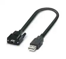 2908217: USB Cable, Type A Plug to Mini Type B Plug, 3 m, 9.84 ft, USB 2.0, Black