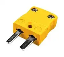AM-K-M: Thermocouple Connector, Miniature, Yellow, Plug, Type K, ANSI, In Line