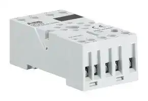 1SVR405670R0000: Relay Socket, DIN Rail, Screw, 9 Pins, 10 A, 250 VAC, CR-U Series
