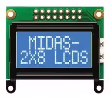 MC20805B6W-BNMLW-V2: Alphanumeric LCD, 8 x 2, 5V, English, Japanese, Transmissive
