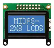 MC20805B6W-BNMLW-V2: Alphanumeric LCD, 8 x 2, 5V, English, Japanese, Transmissive