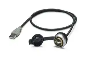 1404514: USB Cable, Type A Plug to Type A Receptacle, 0.6 m, 1.96 ft, USB 3.0, Black