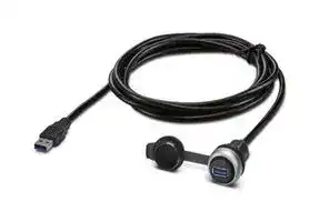1404515: USB Cable, Type A Plug to Type A Receptacle, 1 m, 3.28 ft, USB 3.0, Black