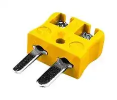 AM-K-MQ: Thermocouple Connector, Miniature, Yellow, Plug, Type K, ANSI, Quick Wire
