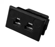 AM-J-FF: Thermocouple Connector, Miniature, Black, Socket, Type J, ANSI, Fascia Panel Mount