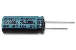 100RX3010MTA8X11.5: Electrolytic Capacitor, Miniature, 10 µF, 100 V, ± 20%, Radial Leaded, 2000 hours @ 130°C, Polar