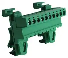 CTBPD96HG/10: DIN Rail Mount Terminal Block, 10 Ways, 28 AWG, 14 AWG, 2.5 mm², Screw, 20 A