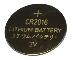 CR2016: Battery, Coin Cell, 3 V, 2016, Lithium, 75 mAh, Flat Top, 20 mm