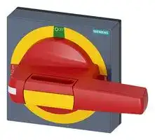 8UD1841-2AE05: Handle, with Masking Frame, Red/Yellow, 100 mm, 3KC0 Series Transfer Switching Equipment