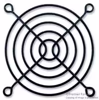 MCSC80-W2B: Fan Finger Guard, Steel - Wire Form, 80mm Axial Fans, 71.5 mm, Black