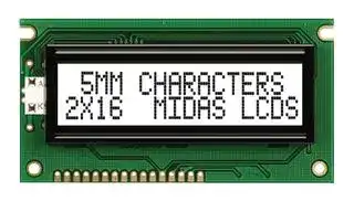 MC21605A6W-FPTLW-V2: Alphanumeric LCD, 16 x 2, 5V, English, Japanese, Transflective