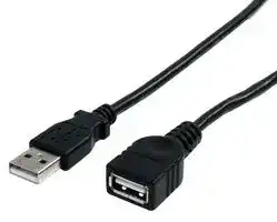 USBEXTAA10BK: USB Cable, Type A Plug to Type A Receptacle, 3 m, 10 ft, USB 2.0, Black