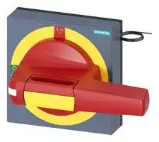 8UD1841-2CD05: Handle, with Masking Frame, Red/Yellow, 100 mm, 3KD & 3KF Series Switch Disconnectors