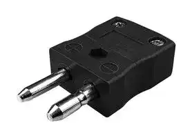 AS-J-M: Thermocouple Connector, Standard, Black, Plug, Type J, ANSI, In Line