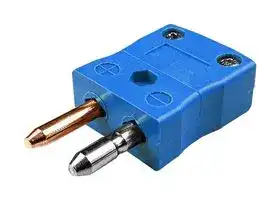 AS-T-M: Thermocouple Connector, Standard, Blue, Plug, Type T, ANSI, In Line