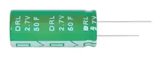 DRL107S0TL60RRDAP: Supercapacitor, 100 F, 2.7 V, PC Pin, -20%, +50%, 7.5 mm, 1000 hours @ 60°C