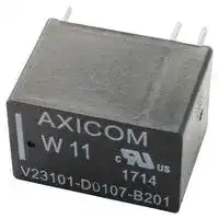 V23101D 107B201.: Signal Relay, 24 VDC, SPDT, 1.25 A, W11/V23101, Through Hole, Non Latching