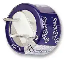 KW-5R5C105-R: Supercapacitor, PowerStor®, EDLC, 1 F, 5.5 V, Radial Leaded, -20%, +80%, 5 mm, 2000 hours @ 85°C