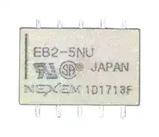 EB2-12NU-L: Signal Relay, 12 VDC, DPDT, 1 A, EB2 Series, Surface Mount, Non Latching