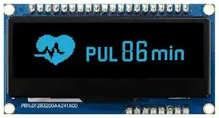 MDOB128032FCV-BM: Graphic OLED, 128 x 32 Pixels, Blue on Black, 3.3V, I2C, Parallel, SPI, 66.5mm x 35mm, -40 °C