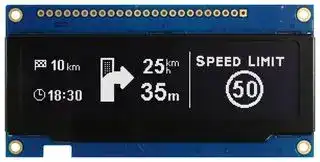 MDOB256064B1V-WM: Graphic OLED, 256 x 64 Pixels, White on Black, 3V, Parallel, SPI, 89.2mm x 44mm, -40 °C