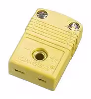 SMPW-J-F: Thermocouple Connector, Miniature, Black, 2 Pins, Socket, Type J, -29 to 180 °C, ANSI, SMPW Series