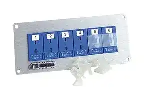 MJP3-54-J — Thermocouple Connector, Miniature, Black, Panel Plug, 54x Socket, 3 Rows, Type J, 302 mm, ANSI, MJP