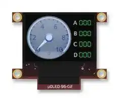 UOLED-96-G2: Graphic OLED, 96 x 64, RGB, 5V, UART, 32.7mm x 26.7mm, -40 °C