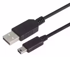 CSMUAZMB5-03M: USB Cable, Type A Plug to Mini Type B Plug, 300 mm, 1 ft, USB 1.1, 2.0, Black