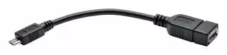 U052-06N: USB Cable, Micro Type B Plug to Type A Receptacle, 150 mm, 6 ", USB 2.0 OTG, Black
