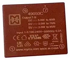 49050C: AC/DC PCB Mount Power Supply (PSU), ITE & Household, 1 Output, 5 W, 5 VDC, 1 A