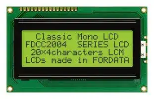 FC2004B01-FHYYBW-51SE: Alphanumeric LCD, 20 x 4, 5V, Transflective