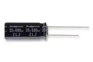 10ZLJ1800M10X20: Electrolytic Capacitor, Miniature, 1800 µF, 10 V, ± 20%, Radial Leaded, 10000 hours @ 105°C, Polar