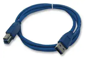 692903100000: USB Cable, Type A Plug to Type B Plug, 1 m, 3.28 ft, USB 3.0, Blue
