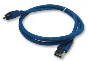692904100000: USB Cable, Type A Plug to Micro Type B Plug, 1 m, 3.28 ft, USB 3.0, Blue
