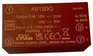 49150G: AC/DC PCB Mount Power Supply (PSU), ITE & Household, 1 Output, 20 W, 15 VDC, 1.333 A