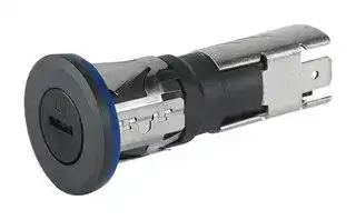 0031.9156: Fuseholder, Panel Mount, Shock Safe, 600V, 32A, 5 x 20mm, Quick Connect, Slotted Cap, IP67