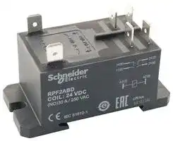 RPF2ABD.: Power Relay, DPST-NO, 24 VDC, 30 A, Harmony RPF Series, DIN Rail, Panel