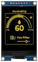MDOB160128DV-YS: Graphic OLED, 160 x 128 Pixels, Yellow on Black, 3V, SPI, 34.9mm x 57.8mm, -40 °C