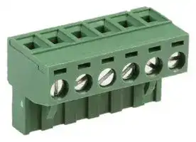 MC000180: Pluggable Terminal Block, 5.08 mm, 6 Ways, 24 AWG, 12 AWG, Screw