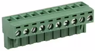 MC000182: Pluggable Terminal Block, 5.08 mm, 10 Ways, 24 AWG, 12 AWG, Screw
