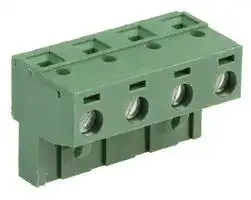 MC000218: Pluggable Terminal Block, 7.62 mm, 4 Ways, 24 AWG, 14 AWG, Screw