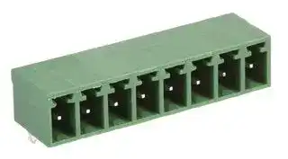 MC000133: Terminal Block, Header, 3.81 mm, 8 Ways, 12 A, 300 V, Through Hole Right Angle
