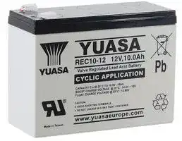 REC10-12: Rechargeable Battery, 12 V, Lead Acid, 10 Ah, Quick Connect, 1